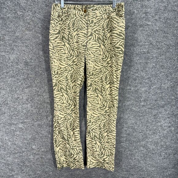 Charter Club Pants Women 8 Beige Geometric Mid Rise Flat Front Modern Pockets - Picture 1 of 8